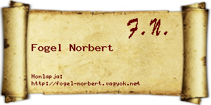 Fogel Norbert névjegykártya
